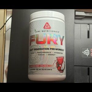 Core Nutritionals FURY Next Gen Pre Workout Strawberry Colada New